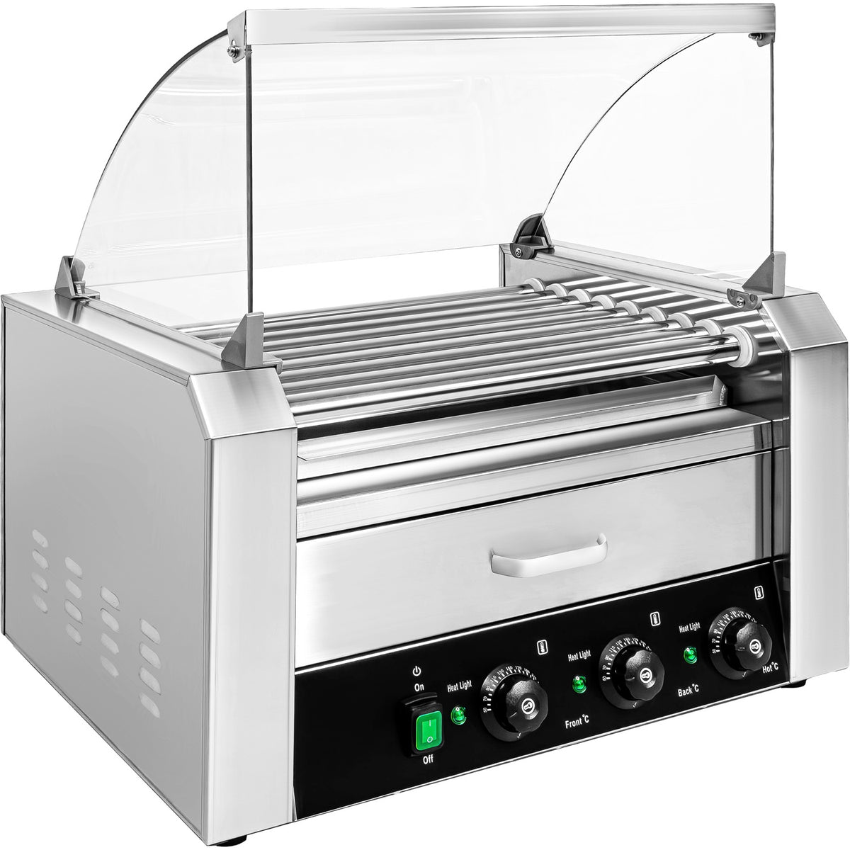 Maquina Hot Dogs Compartimiento Pan 16 Salchichas 9 Rodillos