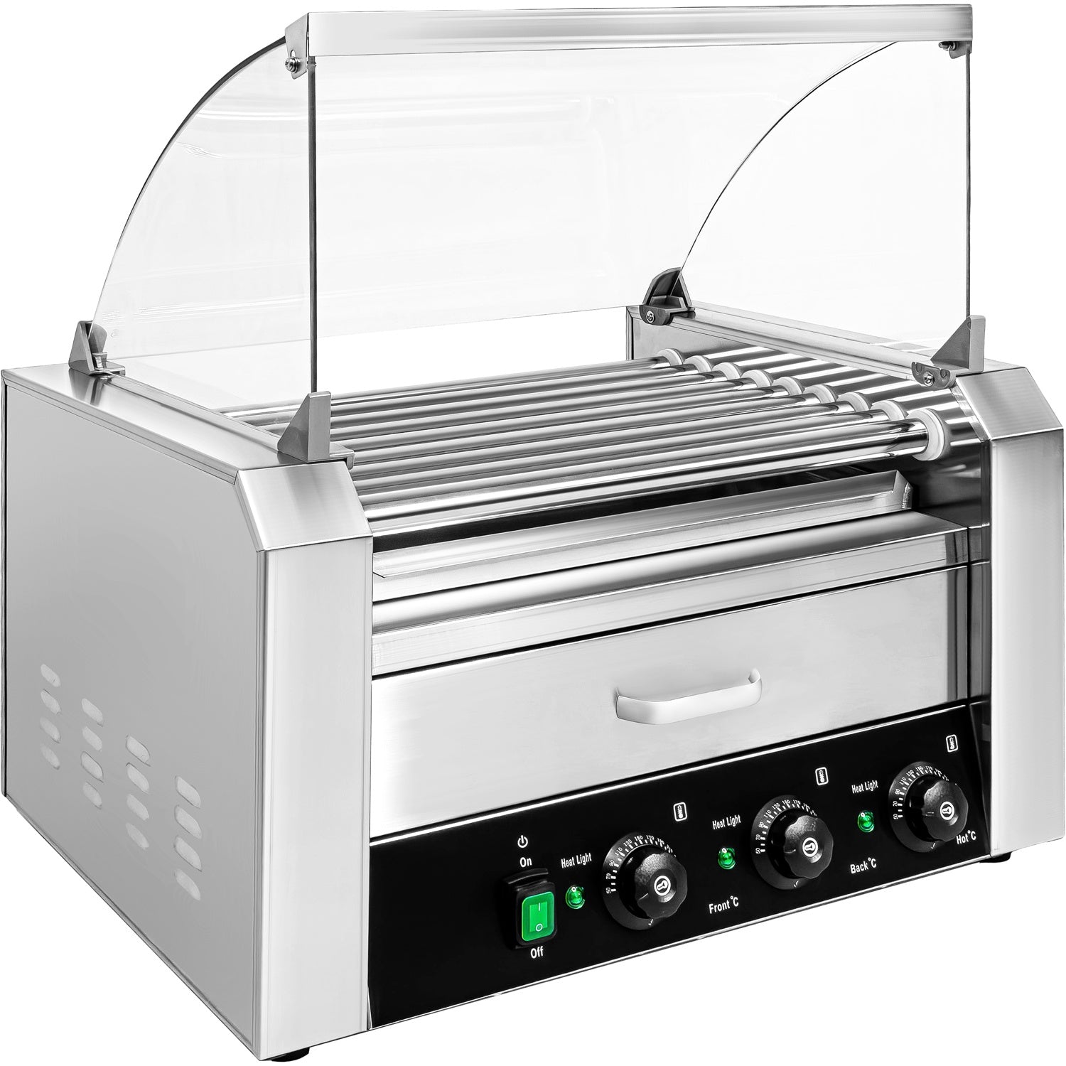 Maquina Hot Dogs Compartimiento Pan 16 Salchichas 9 Rodillos