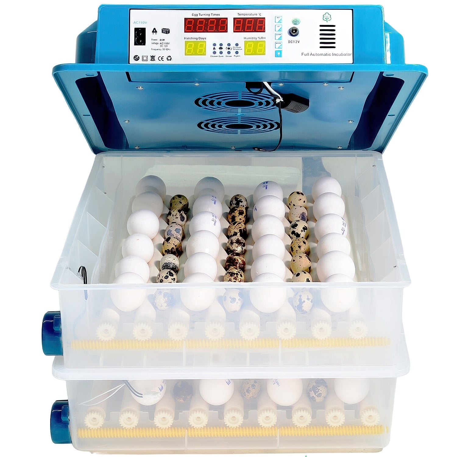Incubadora Automatica 120 Huevos Aves Pollos + Ovoscopio
