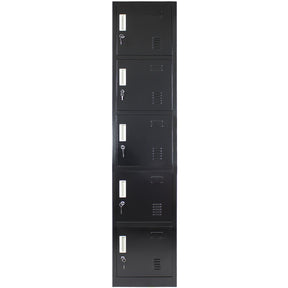Locker Negro Metalico 5 Puertas Casilleros Oficina Cerradura