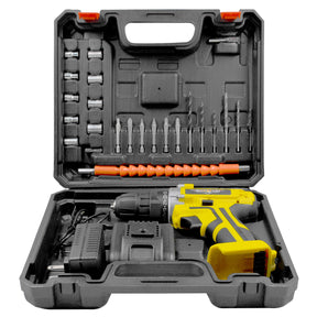 Taladro Atornillador Inalambrico 1360RPM 26pz + Extensor Desatornillador