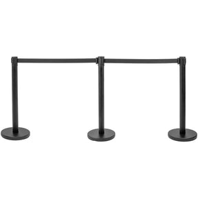 Postes Delimitadores Unifila Cinta Retractil Negra Fila 3 Pz