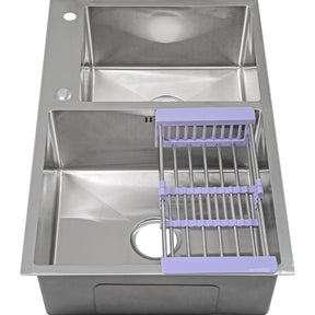 Fregadero Tarja Acero Inox 2 Tinas Anti-ruido + Escurridor