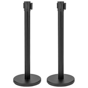 Postes Delimitadores Unifila Cinta Retractil Negra Fila 2pz Color Del Poste Negro