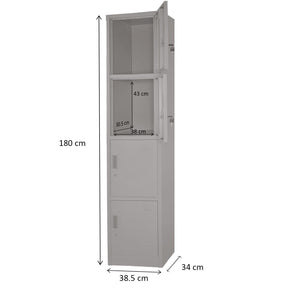 Locker Metalico 1 a 4 Puertas Casilleros Chapa 38.5x34x180cm
