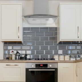 Campana Extractora 600mm Cocina Cristal Templado Acero Inox