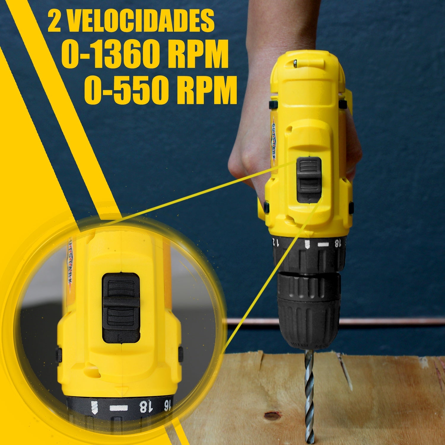 Taladro Desatornillador 3 En 1  Inalambrico 260w 1360 Rpm Kit 20 Accesorios