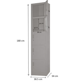 Locker Metalico 1 A 5 Puertas Casillero Chapa 38.5x34x180cm