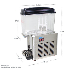 Dispensador Aguas Frescas Enfriador Jugos 18l Industrial