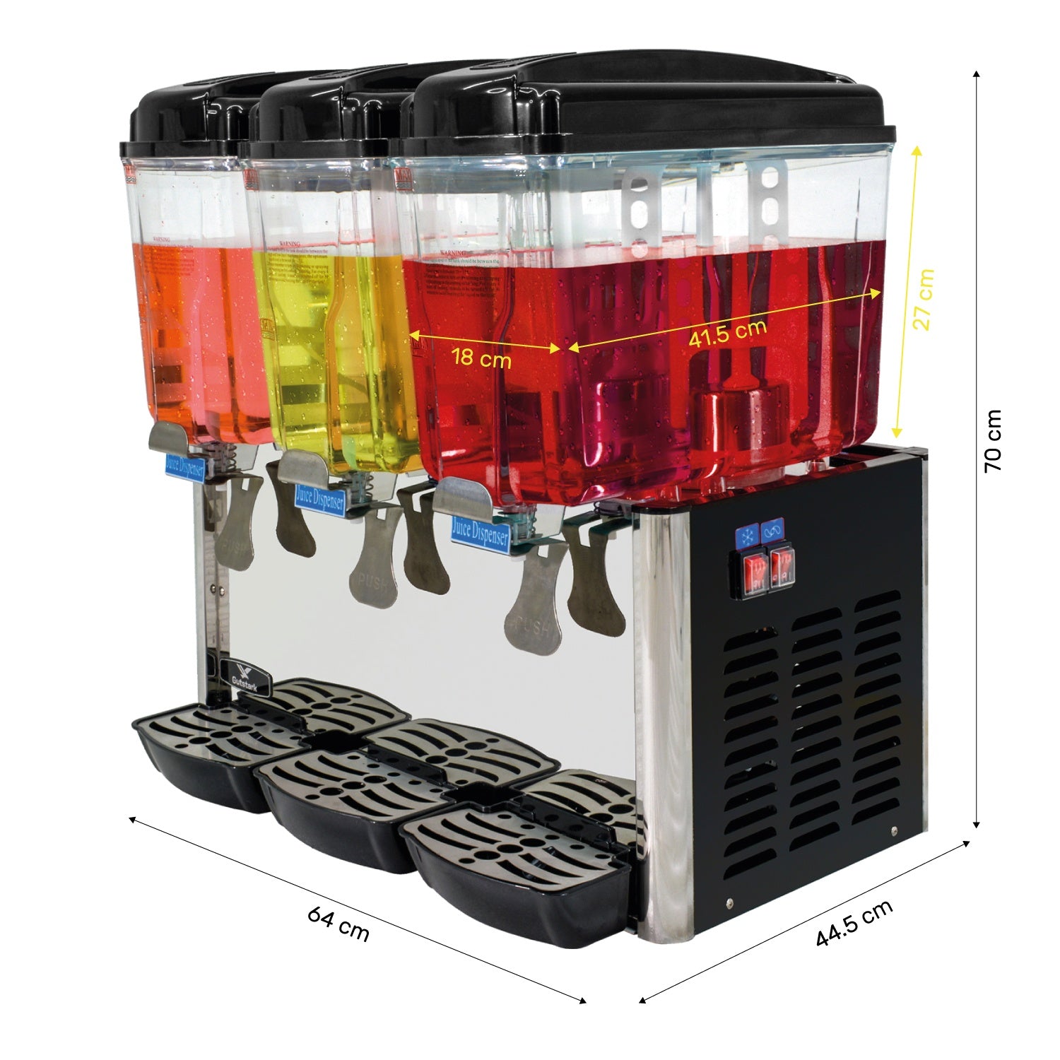 Dispensador Agua Fresca Jugo 54 Litros Enfriador 3 Tanques