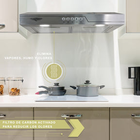 Campana Extractora Cocina Purificadora Acero 50x44.5x12cm