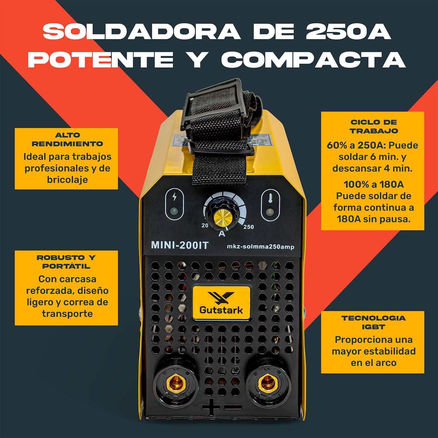 Soldadora 250amp Inverter Igbt 110v Industrial Profesional
