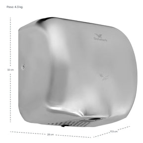 Secador Manos Potente Acero Inox Automatico Bajo Consumo Color Gris