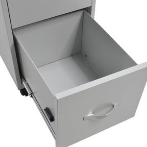 Archivero Metálico 2 Gavetas Carta Para Oficina Ruedas 360° Color Gris