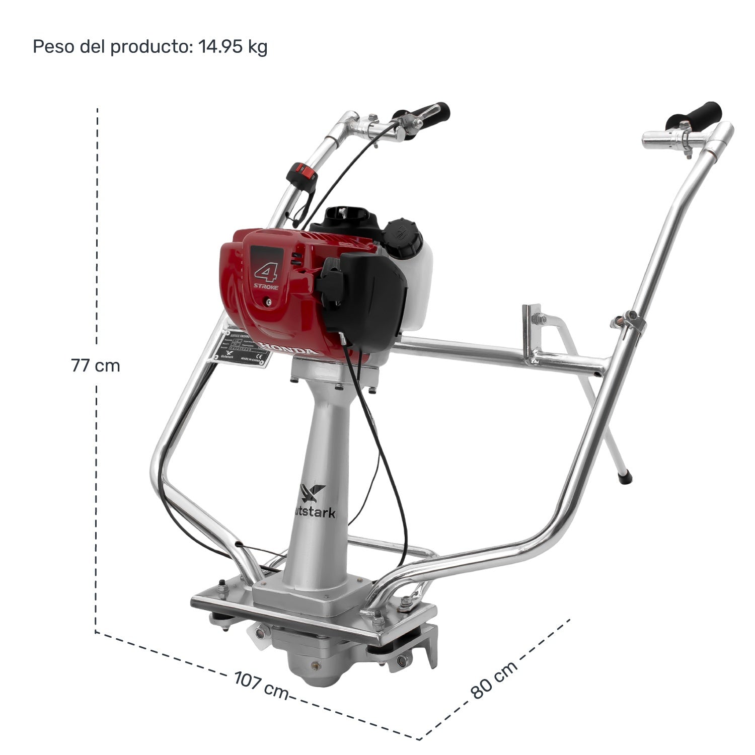 Regla Vibratoria Concreto Motor Gasolina 1.6hp Sin Cuchilla
