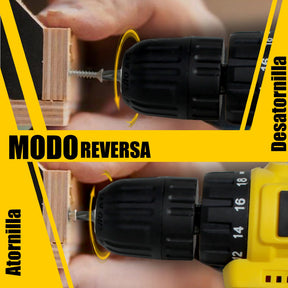 Taladro Desatornillador 3 En 1  Inalambrico 260w 1360 Rpm Kit 20 Accesorios