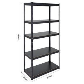 Estante Anaquel Rack Repisas 5 Niveles Metalico 180x39x89 Cm Color Negro