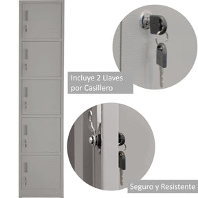 Locker Metalico 1 A 5 Puertas Casillero Chapa 38.5x34x180cm