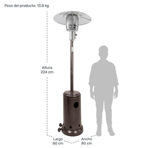 Calefactor Exterior Gas Lp Acero Inox Calenton Hongo Patio Color Café