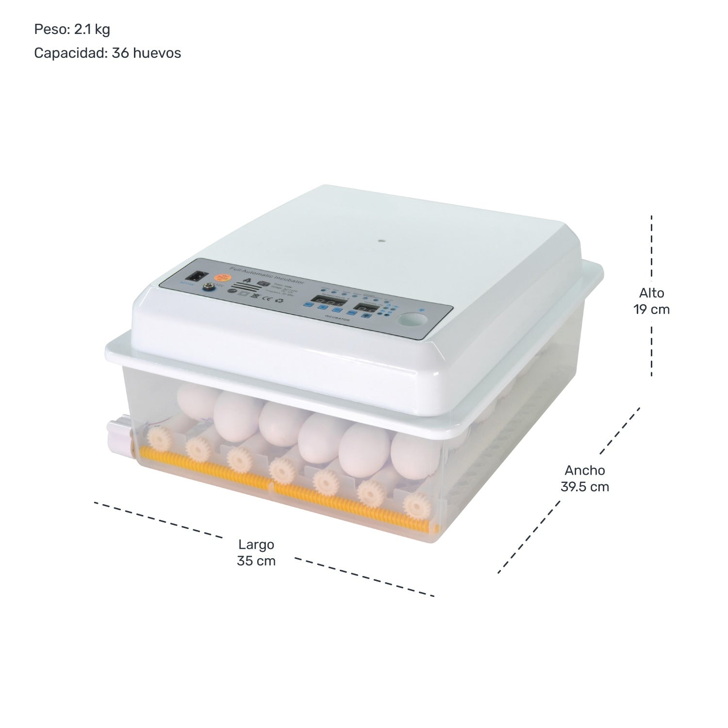 Incubadora Automatica 36 Huevos Aves Pollos + Ovoscopio