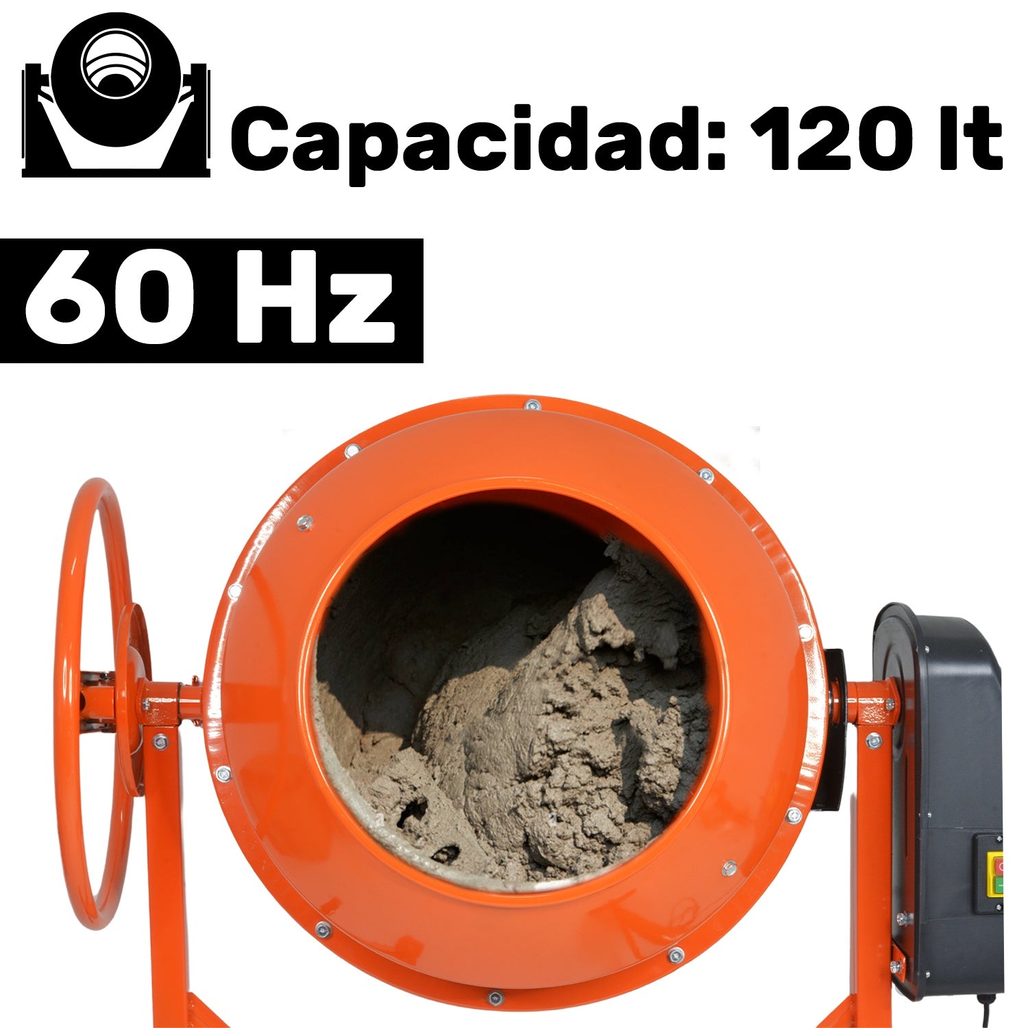 Revolvedora De Concreto Electrica 1/2 Saco 160 L 1 Hp