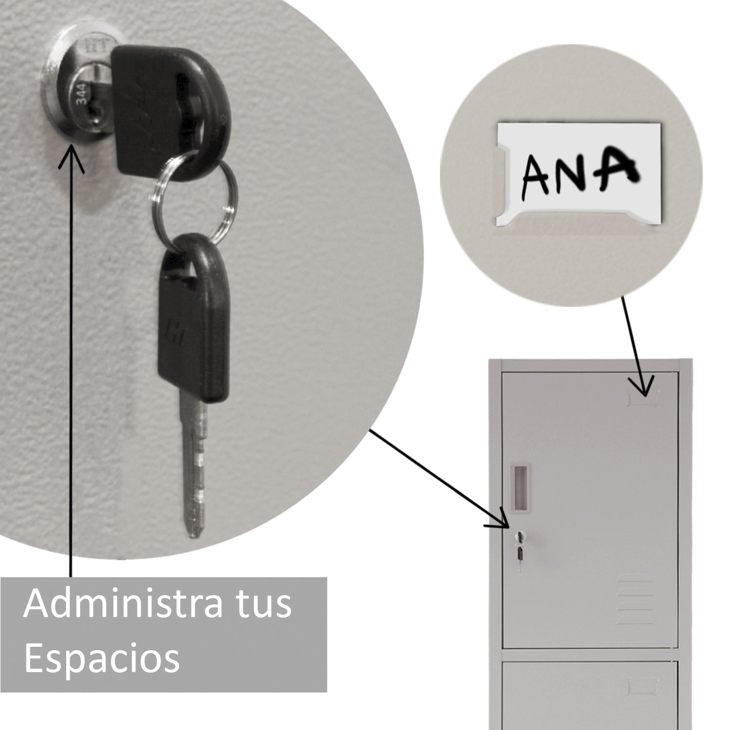 Locker Metalico 3 Puertas Casilleros Oficina Chapa 9x34x180