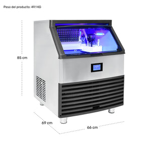 Maquina Fabricadora Hielo Comercial 130 Kg Dia Restaurante Color Plata