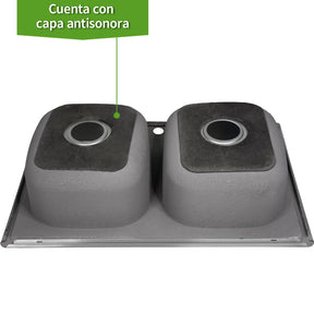 Fregadero Tarja 2 Tinas Cocina Acero Inox + Grifo Mezcladora