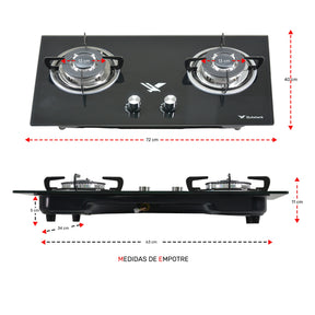 Parrilla A Gas Lp Y Natural 2 Quemadores 72 X 40 X 11 Cm