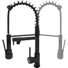 Grifo para Fregadero de Cocina Monomando con Rociador Extraible Color Negro Mate