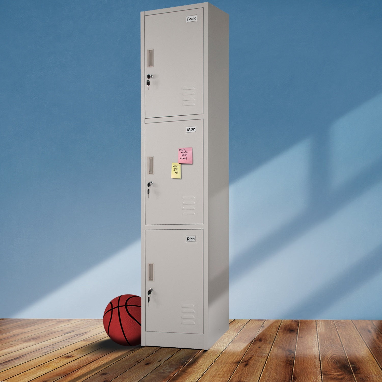 Locker Metalico 3 Puertas Casilleros Oficina Chapa 9x34x180