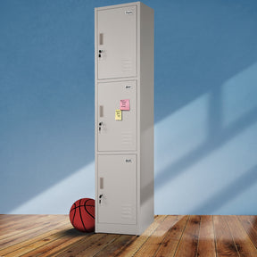 Locker Metalico 3 Puertas Casilleros Oficina Chapa 9x34x180