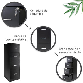 Archivero Metálico 4 Gavetas Carta Para Oficina