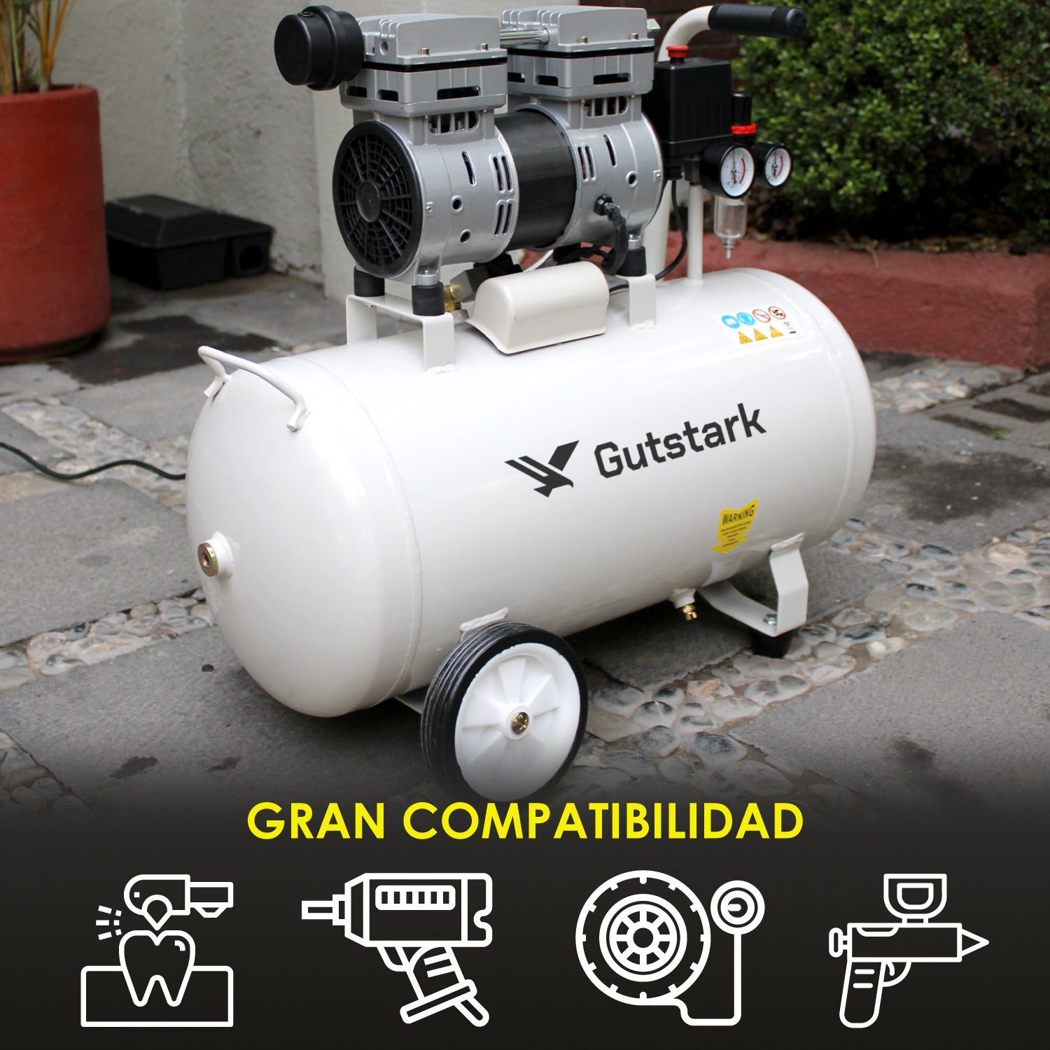 Compresor Aire Electrico Tanque Portatil 50 L 127v 750w 1hp