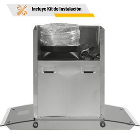 Campana Extractora 600mm Cocina Cristal Templado Acero Inox