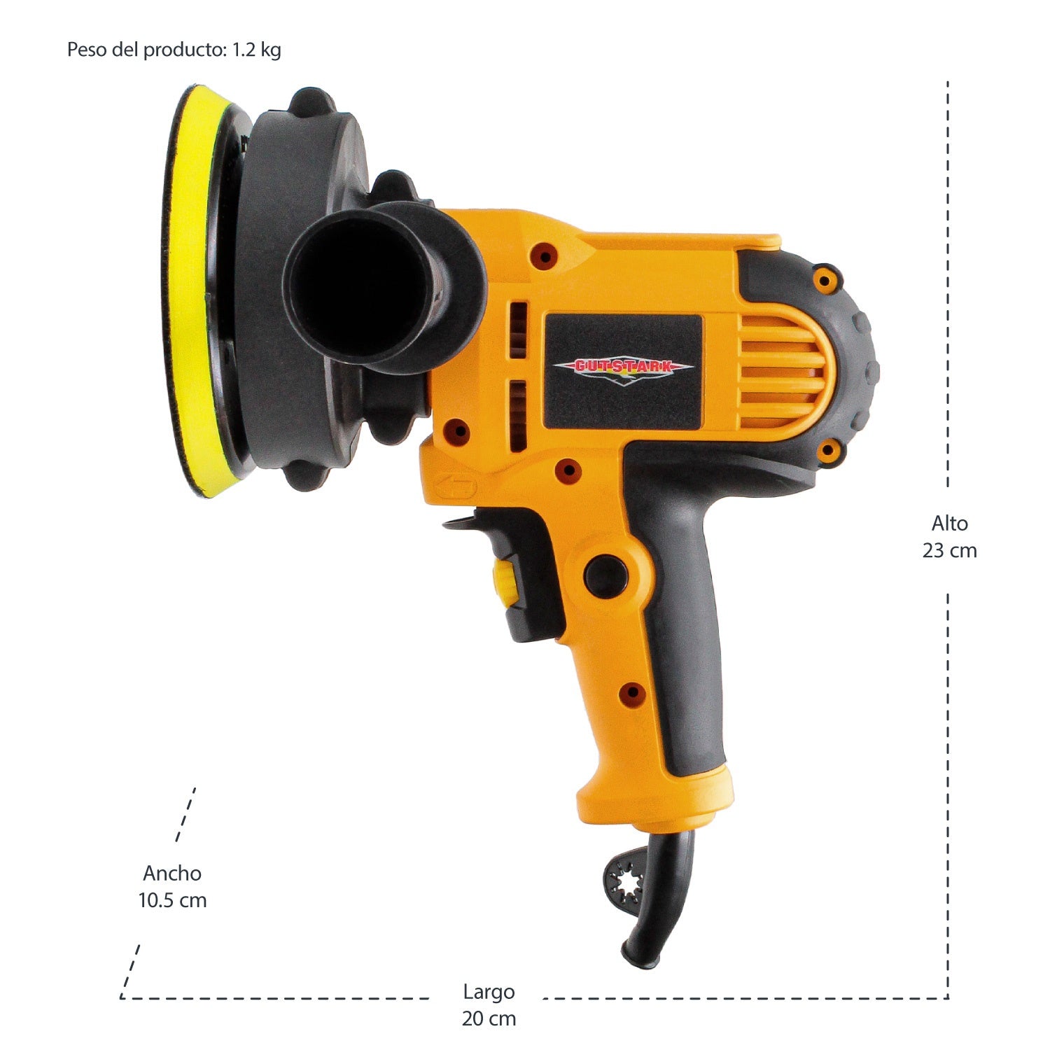 Pulidora Orbital Lijadora Industrial 700w 3700rpm + Esponjas