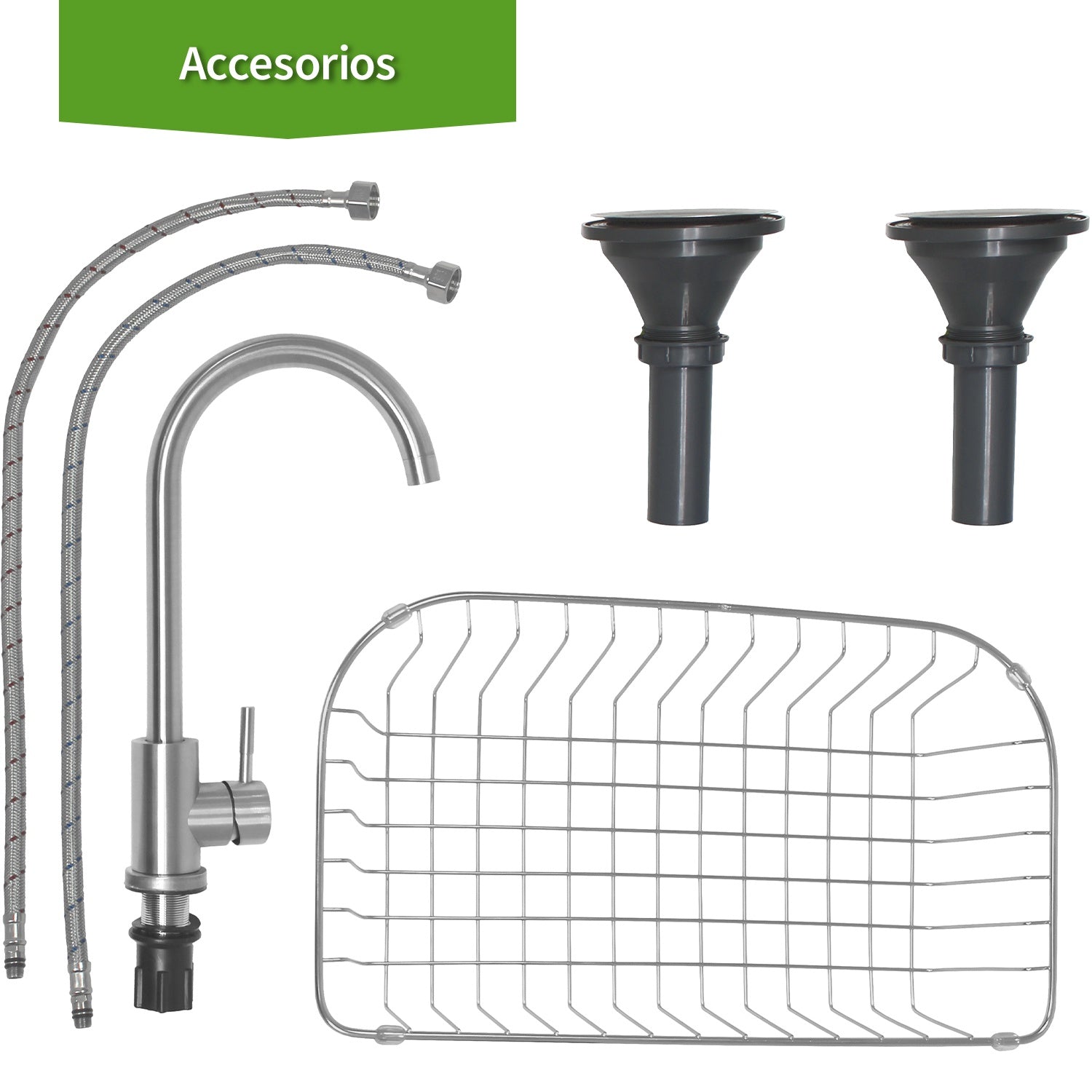 Fregadero Tarja 2 Tinas Cocina Acero Inox + Grifo Mezcladora