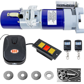 Kit Motor Cortina Roll Enrollable Porton 300kg 2 Controles Frecuencia 60 Hz