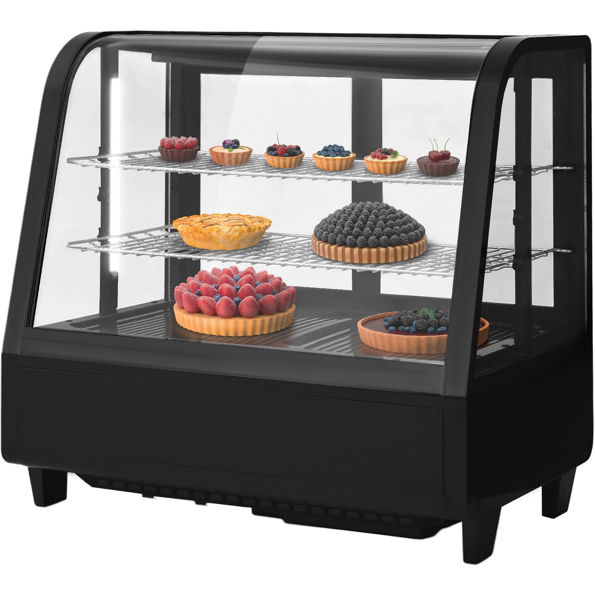 Vitrina Gutstark 110V Refrigerador Sobre Mostardor Vidrio Templado Curvo