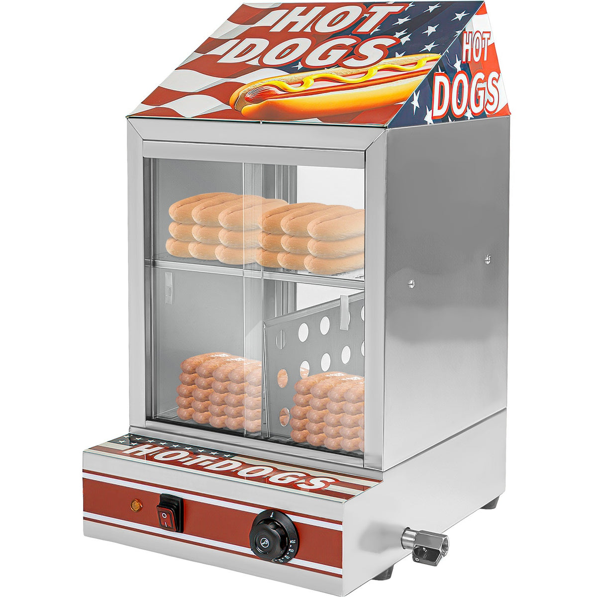 Vitrina Calentadora Vaporizadora Hot Dogs Salchichas 850w