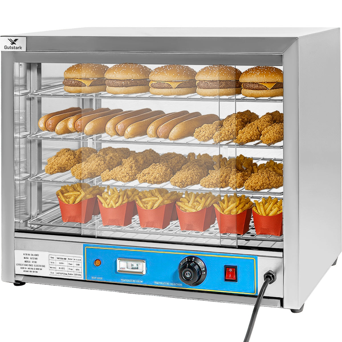 Vitrina Comercial Caliente Alimentos Gabinete Cristal 66l