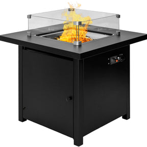 Hoguera Fogata Mesa Calentador Gas Propano 71x71 C/ Cristal