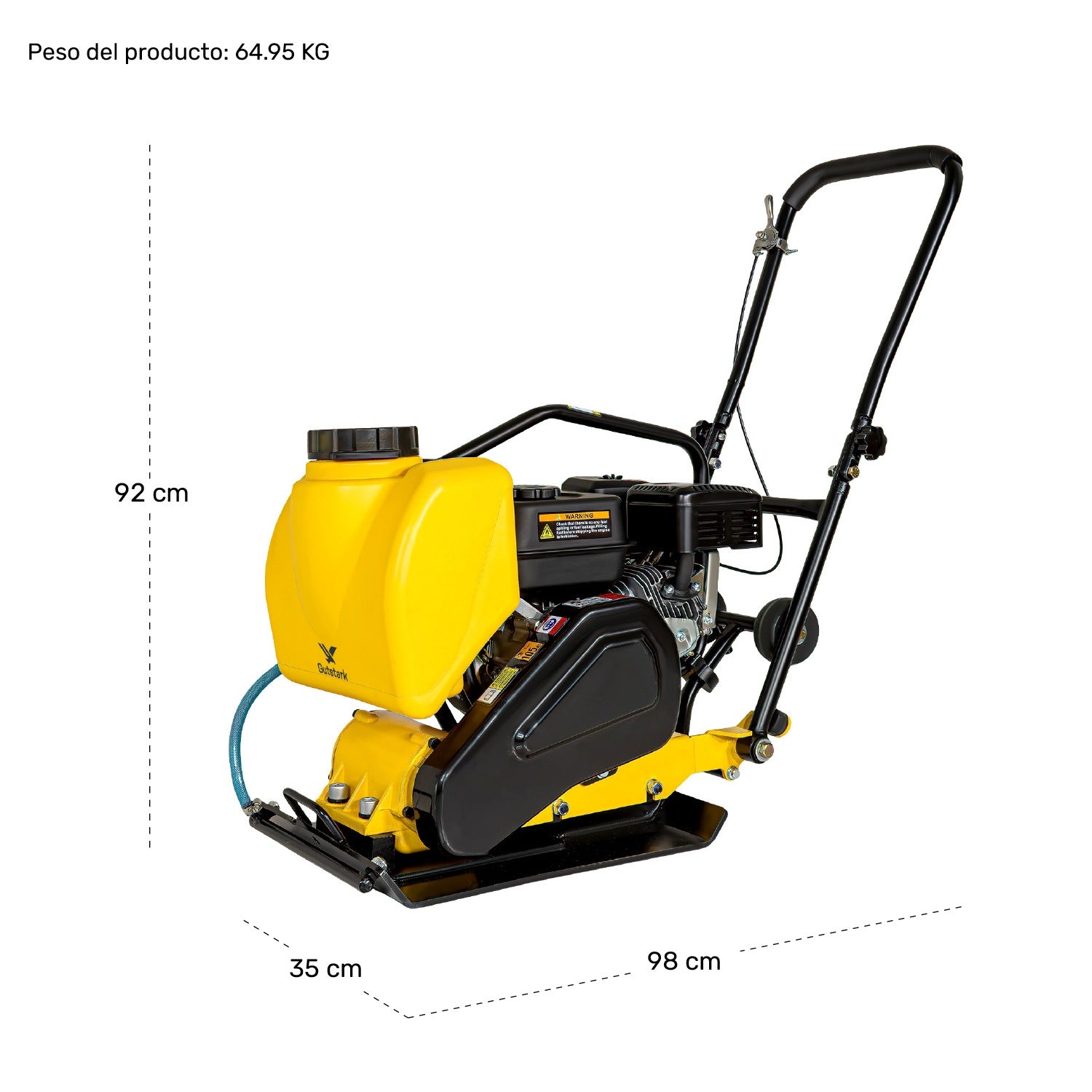 Placa Compactadora Cemento Concreto Gasolina 6.5hp 4 Tiempos