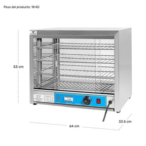 Vitrina Comercial Caliente Alimentos Gabinete Cristal 66l
