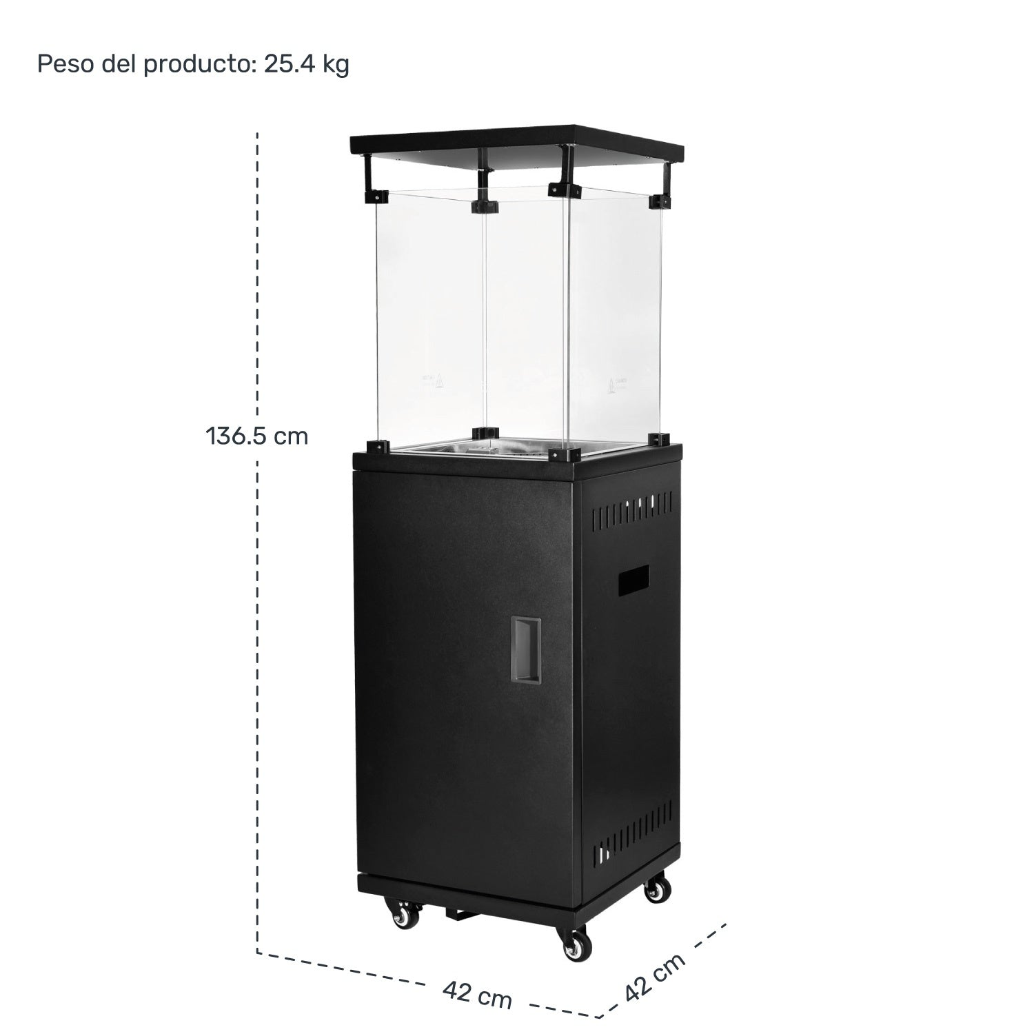 Hogera Fogata Torre Calentador Con Cristal Gas Propano