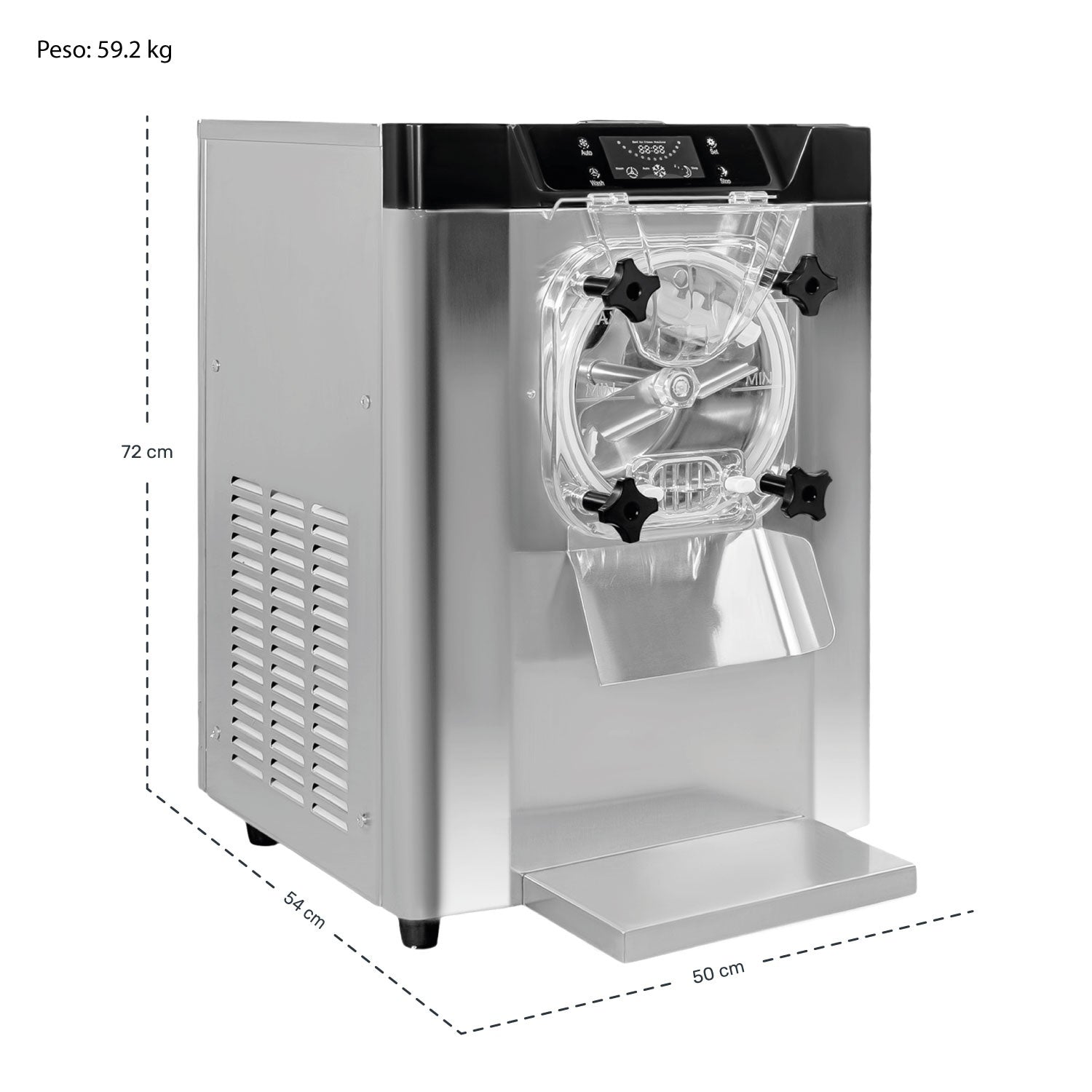 Maquina Helado Nieve Duro Industrial 15l Sobre Mesa 1400w