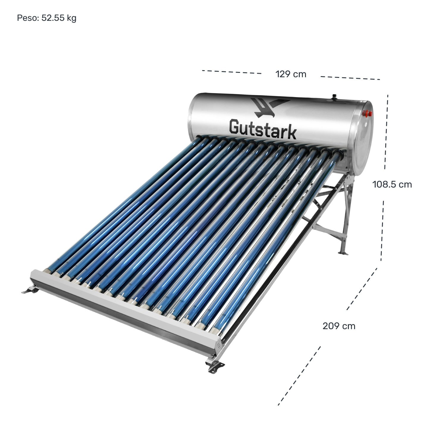 Calentador Solar Eco 15 Tubos 180 Litros 7 Personas