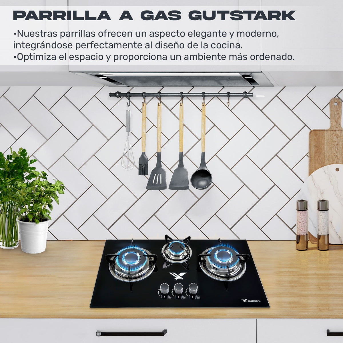 Parrilla A Gas Lp Y Natural 3 Quemadores 40 X 72 X 13 Cm