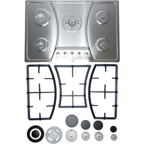 Combo Campana Cristal 90cm + Parrilla Inox Gas 5 Quemadores