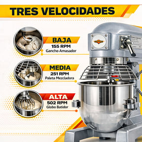 Batidora Industrial 10lts 2 Velocidades 370w